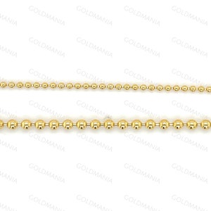 18K Solid Yellow Gold Ball Chain Necklace: 1.5mm or 2.5mm Thick image 5