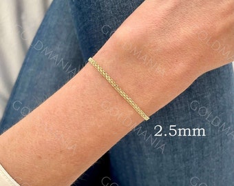 14K Yellow Gold Bismark Bracelet, 7.25