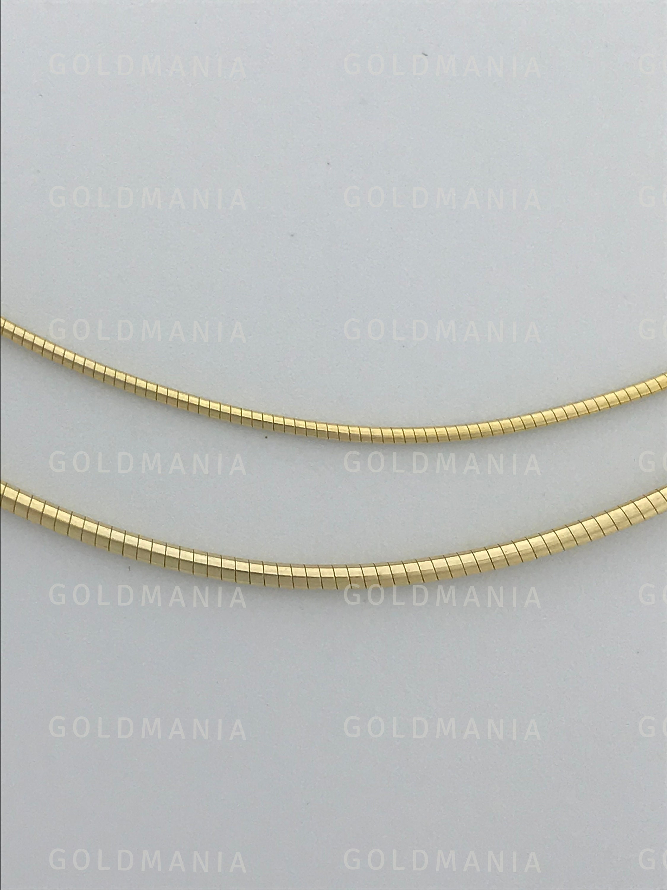 14K Solid Yellow Gold Round Omega Chain Necklace 16 Etsy