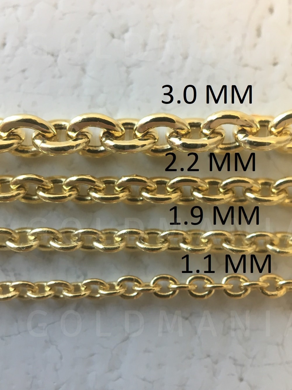 14k Yellow Gold Round Cable ROLO Link Pendant Chain/Necklace 20" 2.3mm 3 grams 