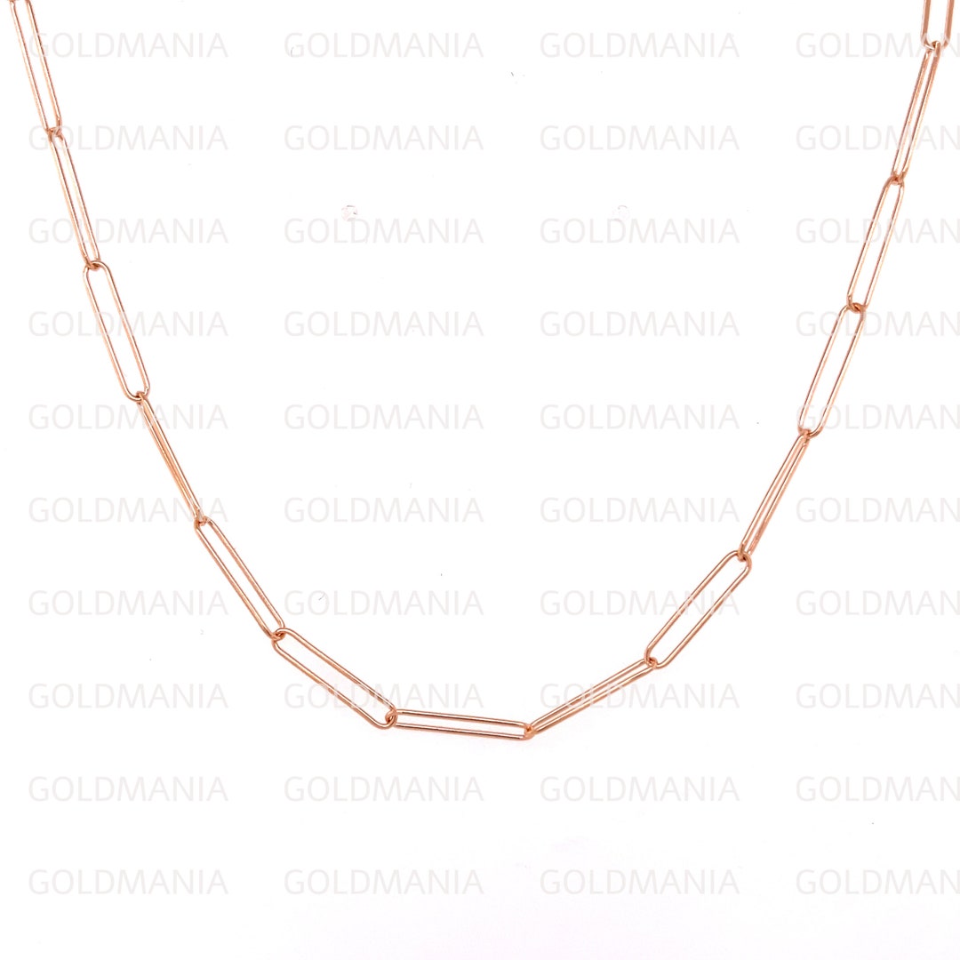 Rose gold paperclip chain necklace Clearance