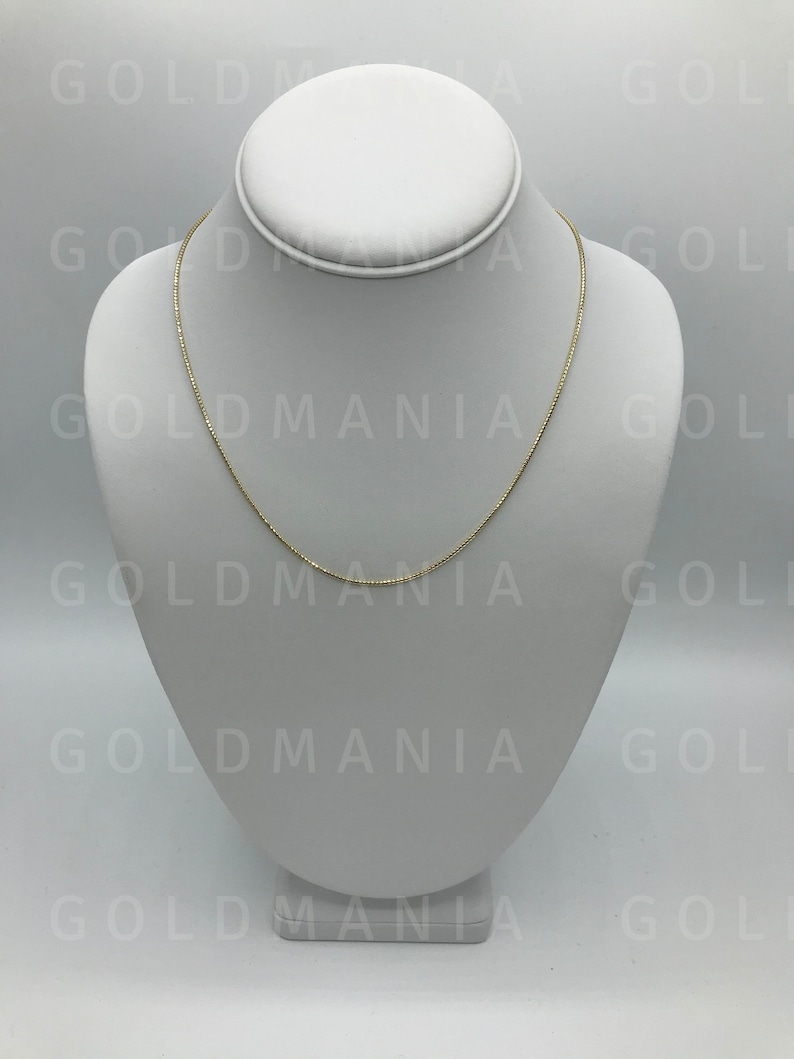 Solid 14K Gold Ice Box Chain Necklace 16 18 Etsy