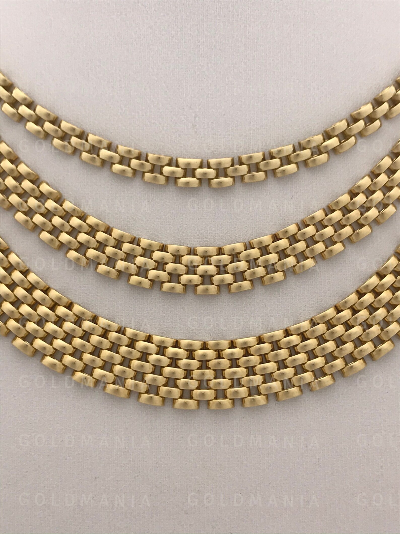 14K Yellow Gold Panther Link Necklace Chain, 17 Inch, 4mm 6.50mm 9mm