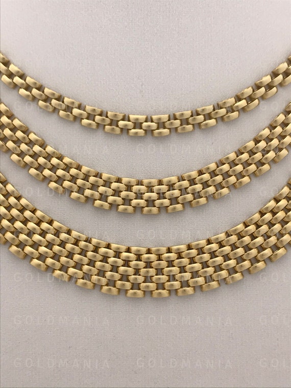 Impressive and Hefty Panther Link Necklace in 18k Yellow Gold - Ruby Lane