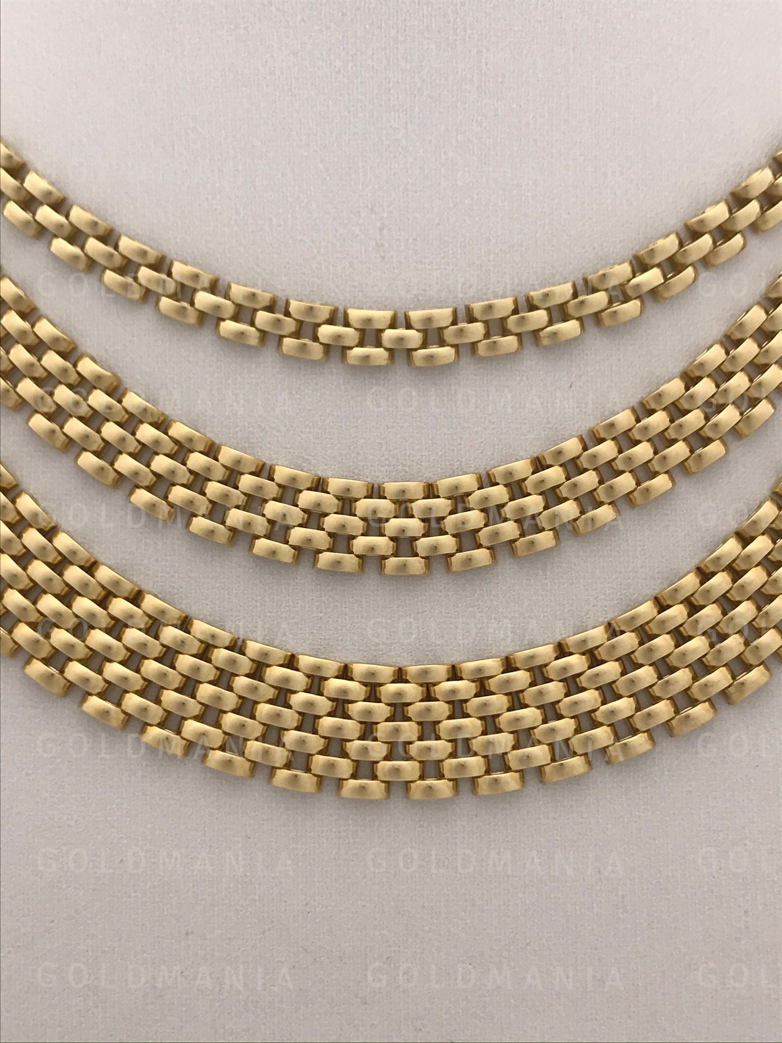 Vintage Russian 14K Gold Interlocking Flat Link 61” Long Chain, Necklace