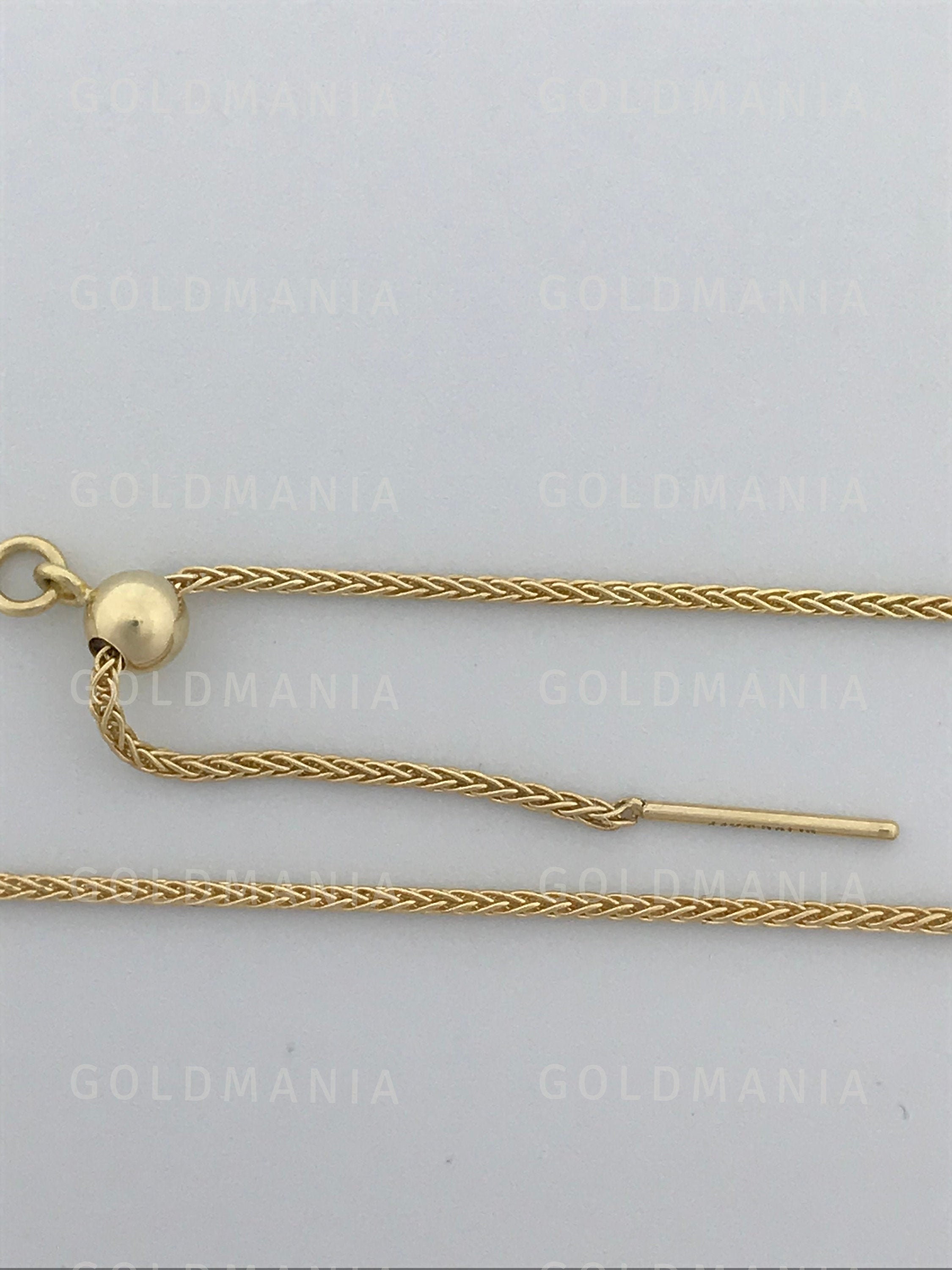 Wheat Chain 14K Solid Gold Adjustable 