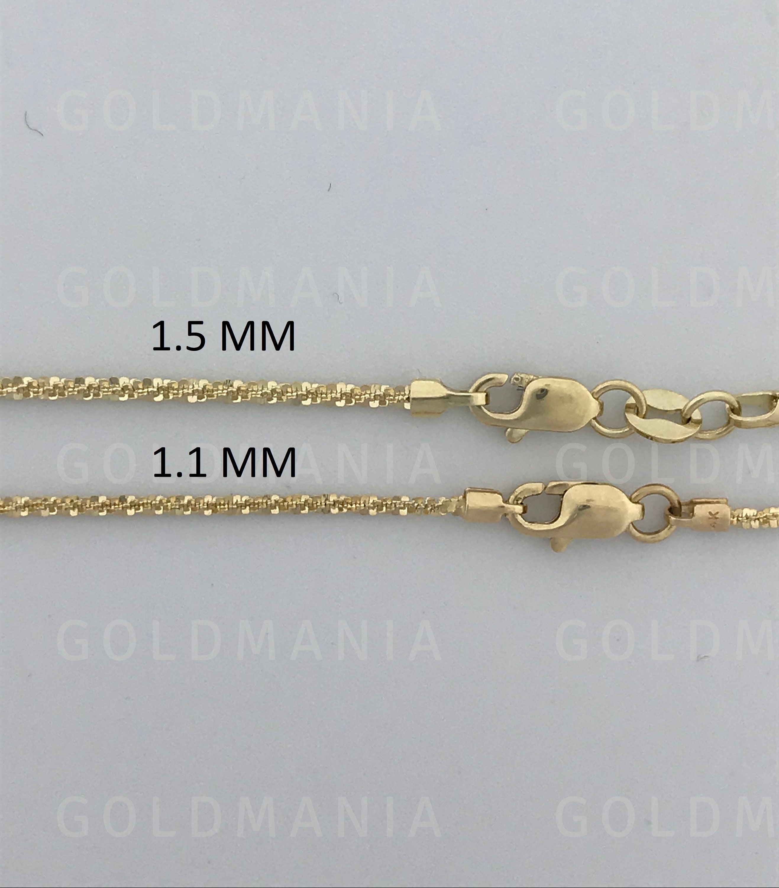 14K Gold Sparkle Diamond Cut Chain 14K Gold / 18 Inches