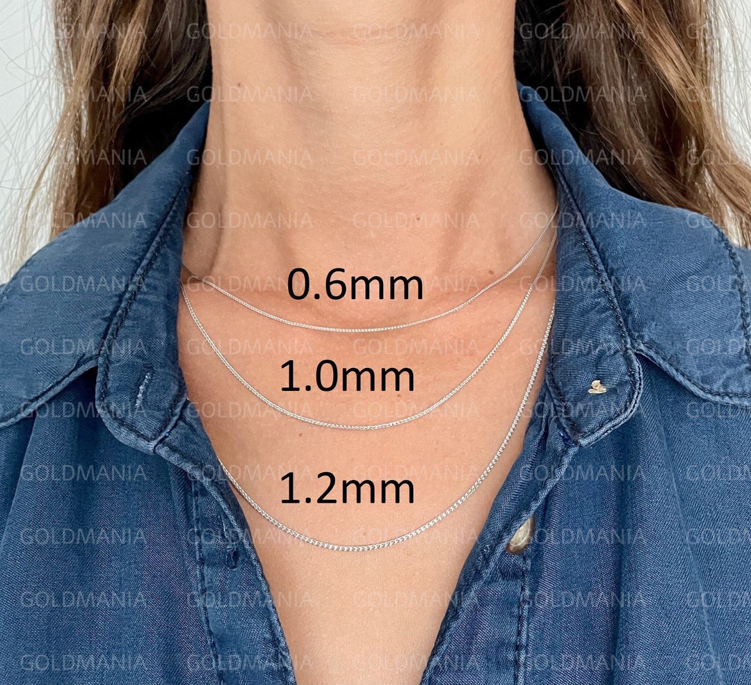 14K Solid White Gold Diamond Cut Wheat Chain Necklace. 0.6mm Etsy