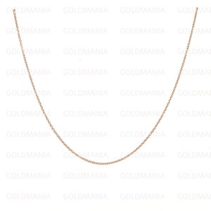 14K Solid Rose Gold Round Cable Link Chain Necklace, 1.1mm Thick, 16&quot; 18&quot;, Real Gold Chain, Thin Gold Chain, Women