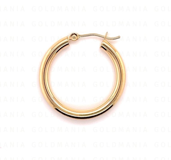 3MM Thick 40MM Large Hoops 10K Yellow Gold Hoop Earrings Snap Closure 2.9 grams 3MM Thick 40MM Large Hoops 10K Yellow Gold Hoop Earrings Snap Closure 2.9 grams