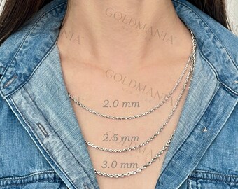 Collana In Oro Italiano Autentico Con Catena A Corda In Oro Giallo 14k Completamente Massiccio, Taglio Diamante, 16"-30" Pollici, 1 MM-12 MM - Italia - Foto 7