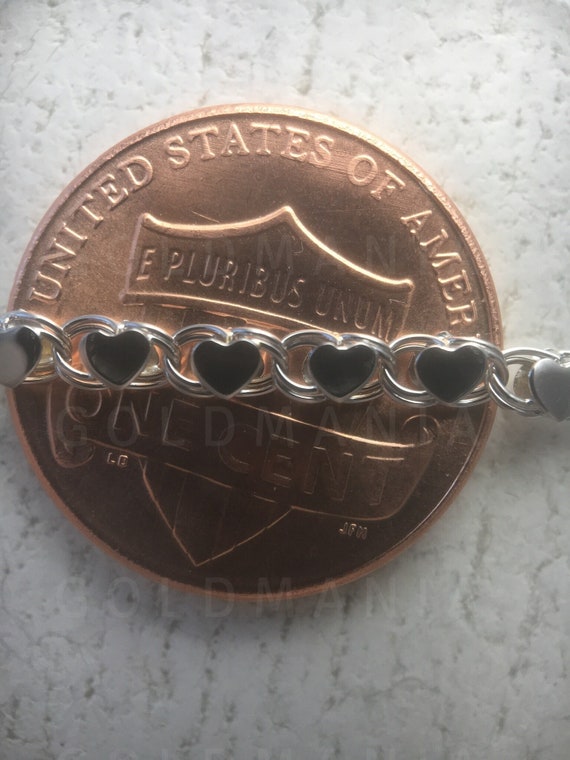 Echt 14kt Gelbgold Diamantgeschliffene Herzen 9 Zoll Plus 1 Zoll Ext