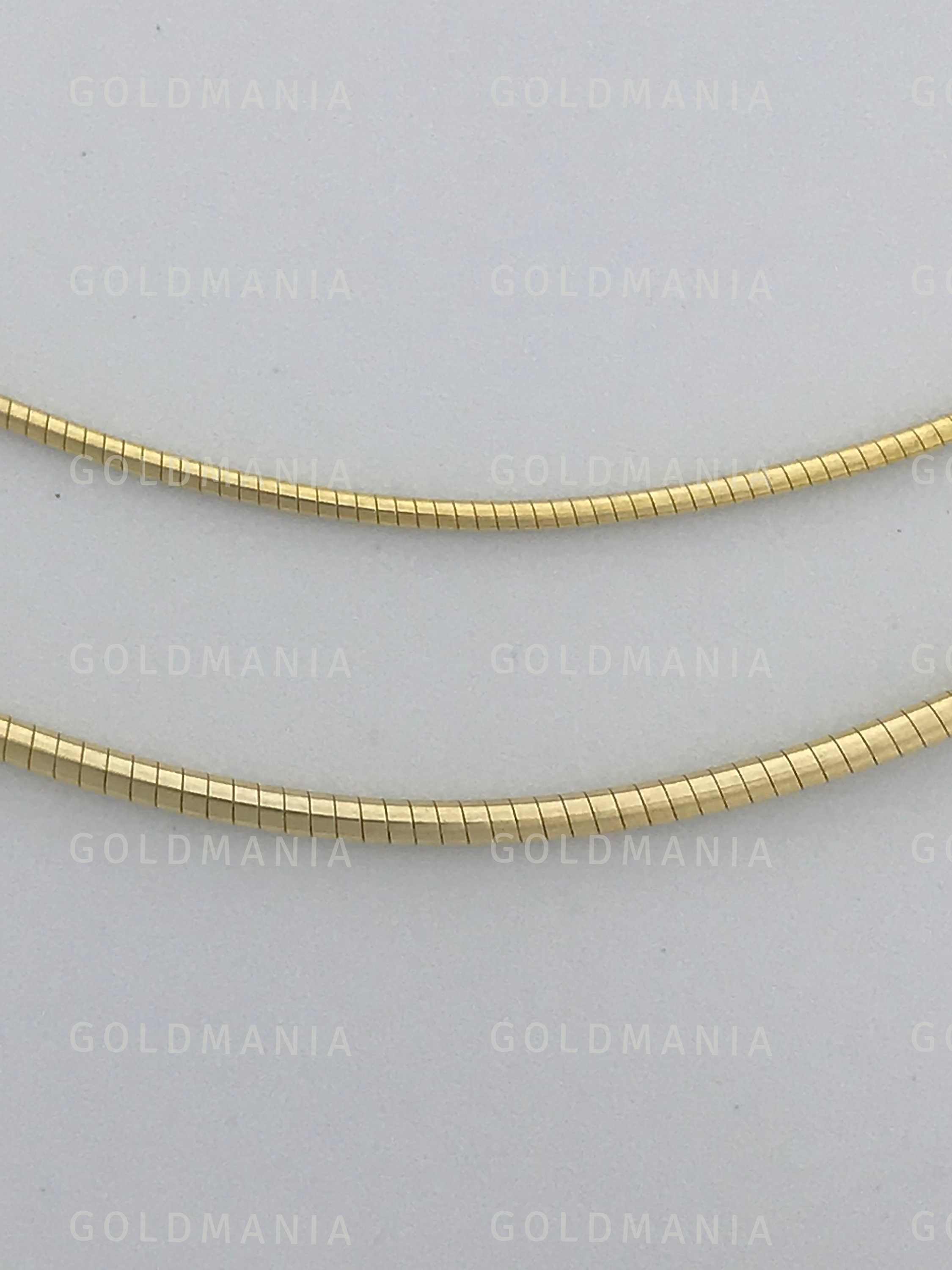 14K Solid Yellow Gold Round Omega Chain Necklace 16 Etsy