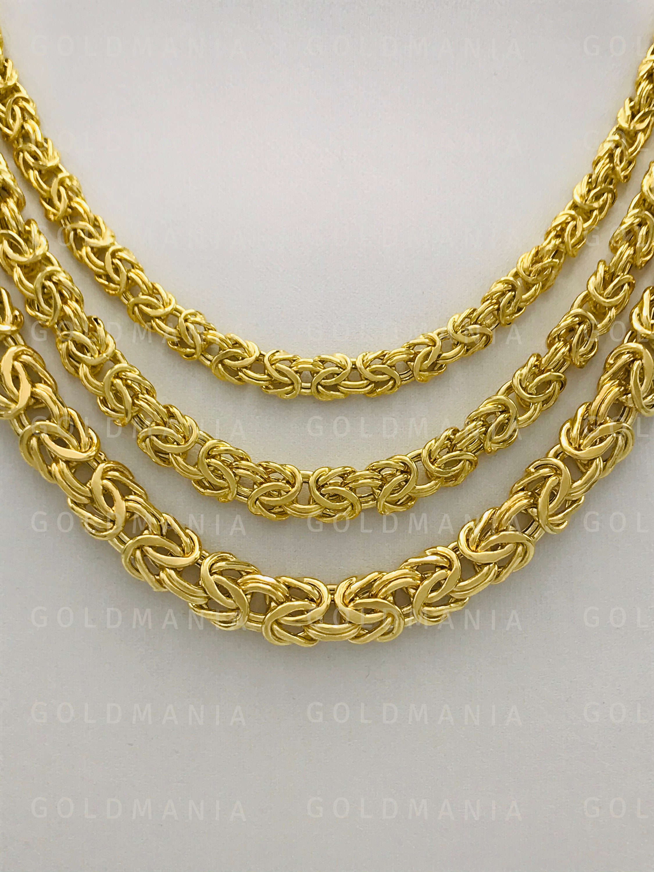 14K Yellow Gold Byzantine Chain 