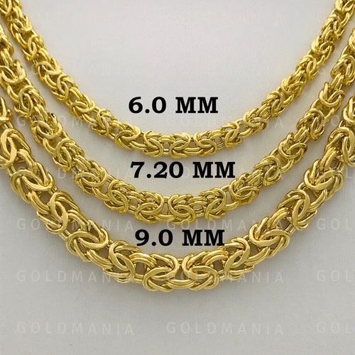 14K Yellow Gold Byzantine Chain 
