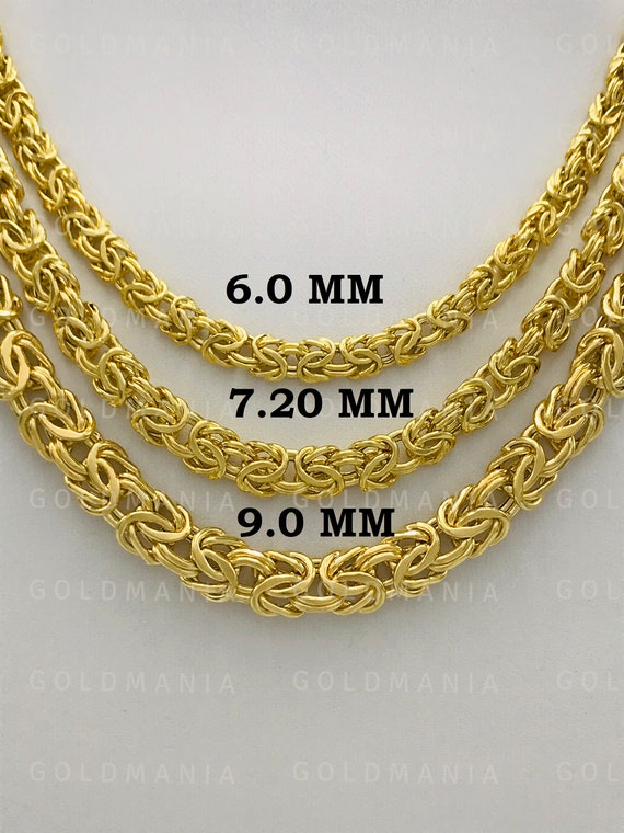 14K Yellow Gold Byzantine Chain 