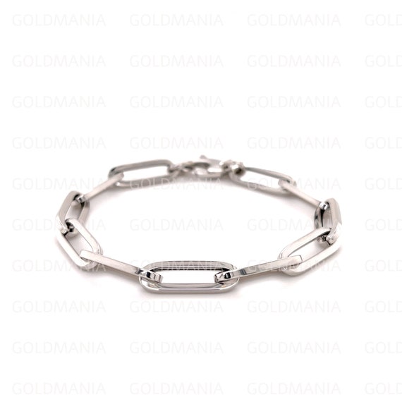 Thick white gold bracelet clearance