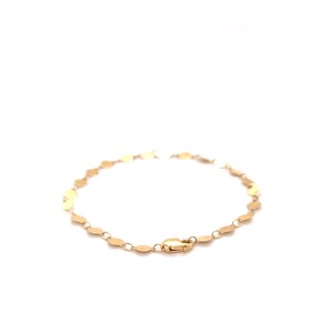 14K Yellow Gold Round Mirror Link Chain Bracelet, 7" Real Gold Bracelet image 10