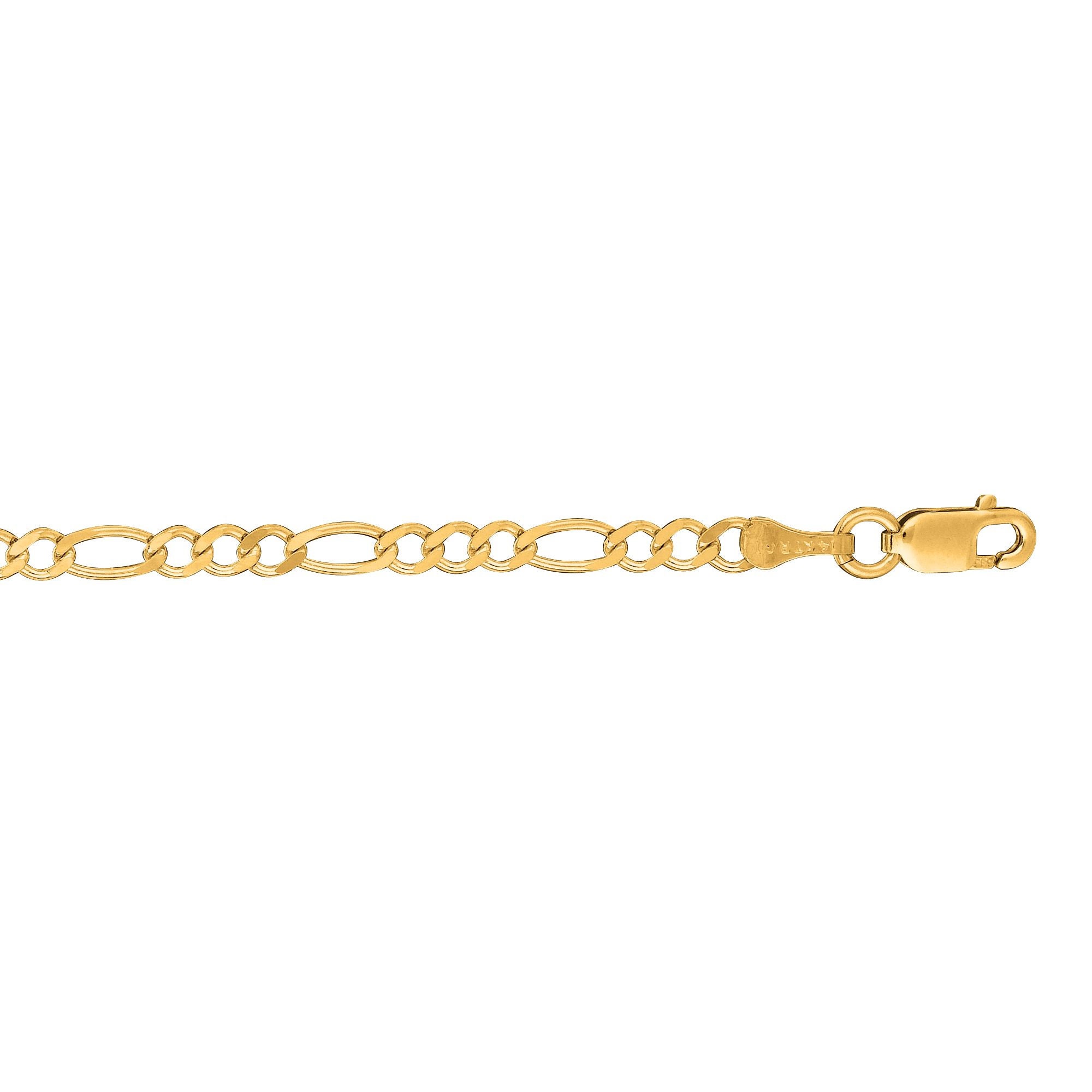 14K Solid Gold Figaro Anklet 10 Inch 2.6mm Thick Real - Etsy