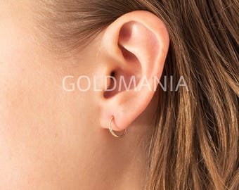 14K Yellow Gold Hoop 10 mm Hoops