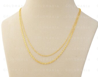 14k Yellow Gold 0.5mm Cable Link Rope Chain Necklace – 20 Inch – Carded By Wishing For Claudia - View #5