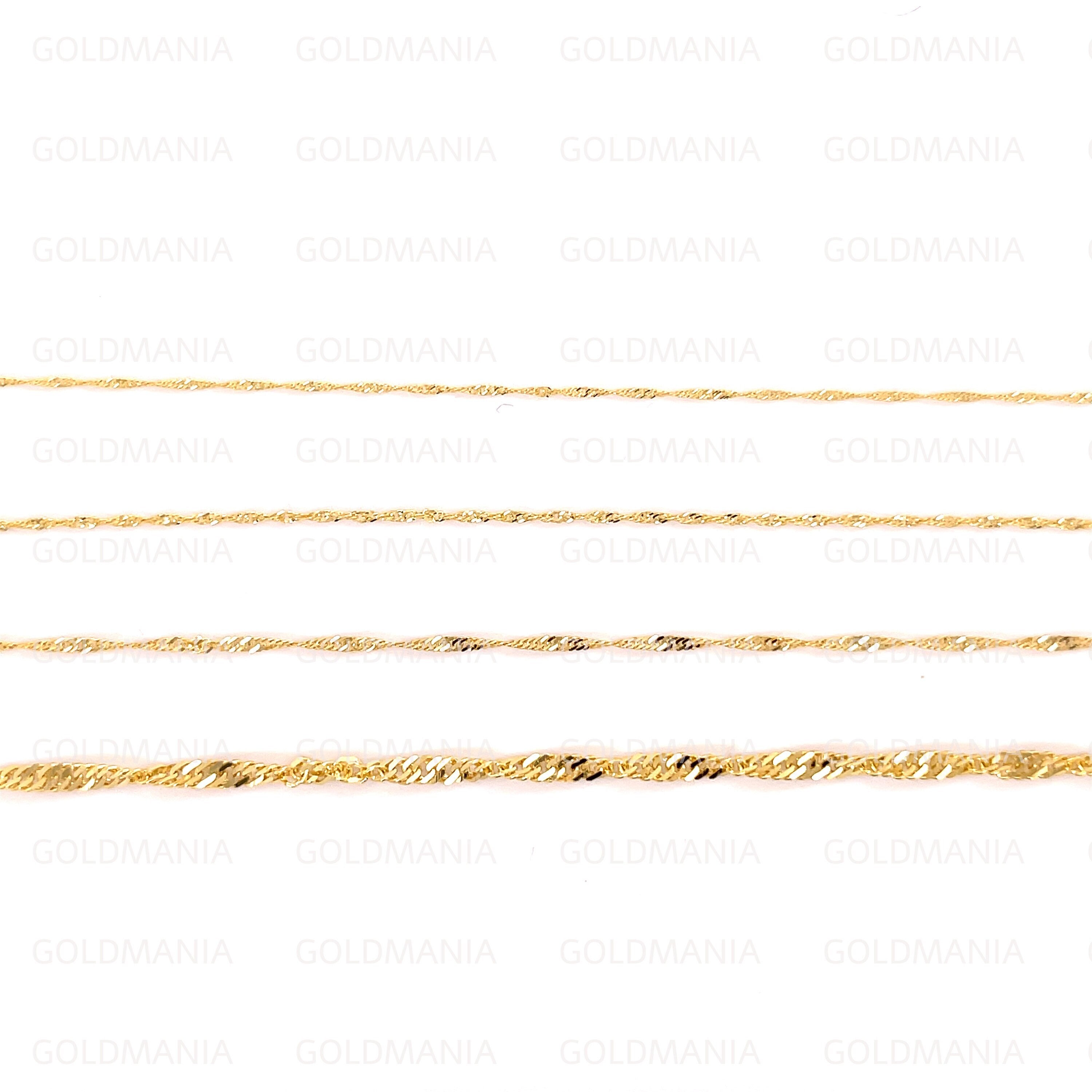 Singapore Chain, 10K Solid Gold Singapore Chain, 110K