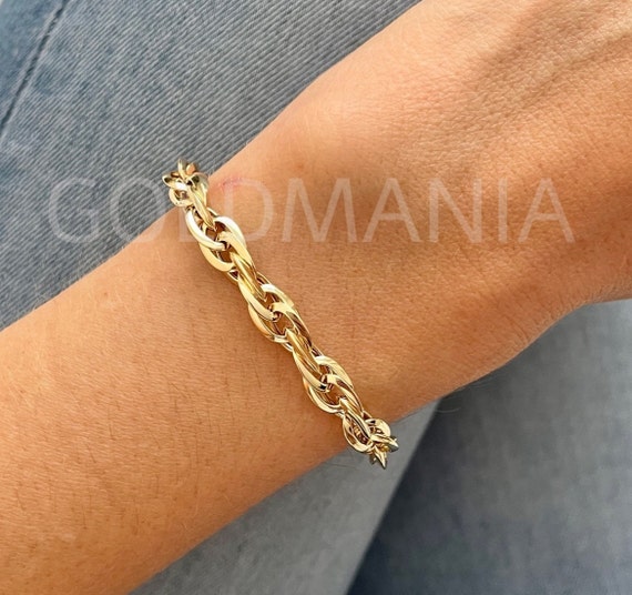 14K Yellow Gold Link Bracelet 7.5 Inches