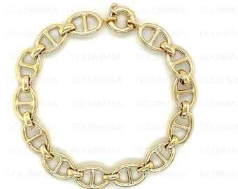 Bracelet Gourmette (chaine Figaro) Plaqué Or - Modèle élégant Vintage #337 - Occasion