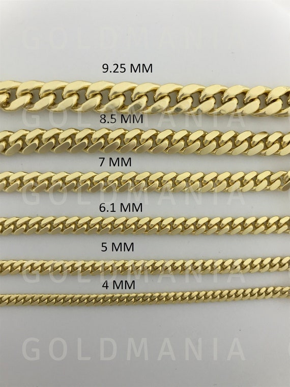 Necklace Thickness Chart Mm