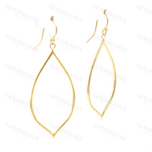 14K Yellow Gold Large Dangle Earrings: Open Drop Set