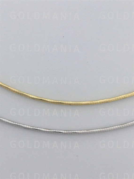 14K Solid Gold Diamond Cut Round Omega 