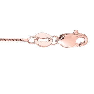 Solid 18K Rose Gold Box Chain Necklace, 18