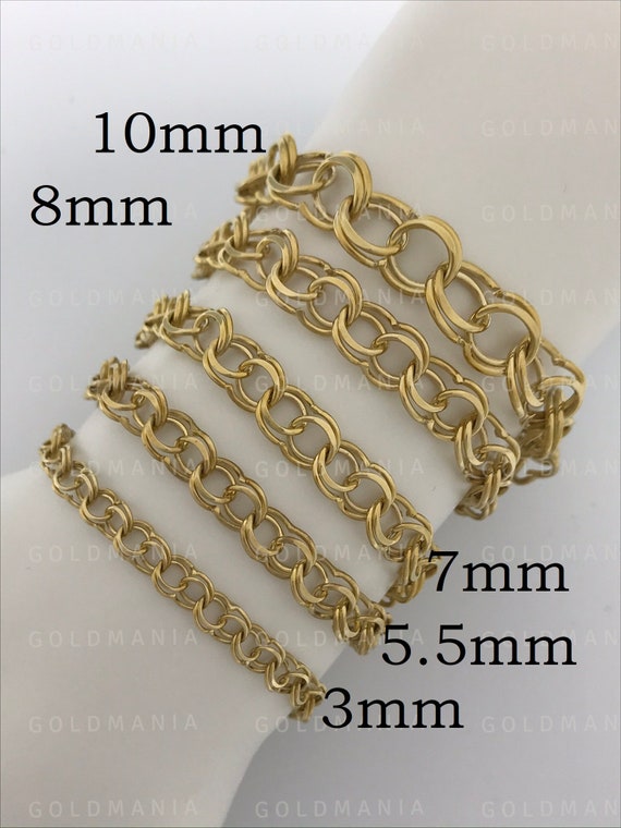 Gold Curb Link Bracelets 14kt / 11mm / 7.0 (X-Small)