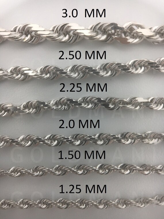Mens white gold deals diamond cut rope chain
