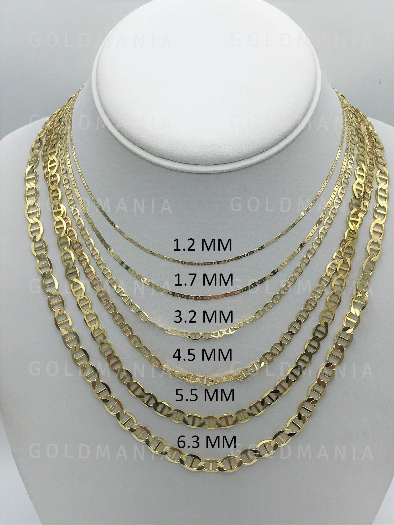 14K Solid Gold Mariner Link Chain Necklace for Women - Etsy