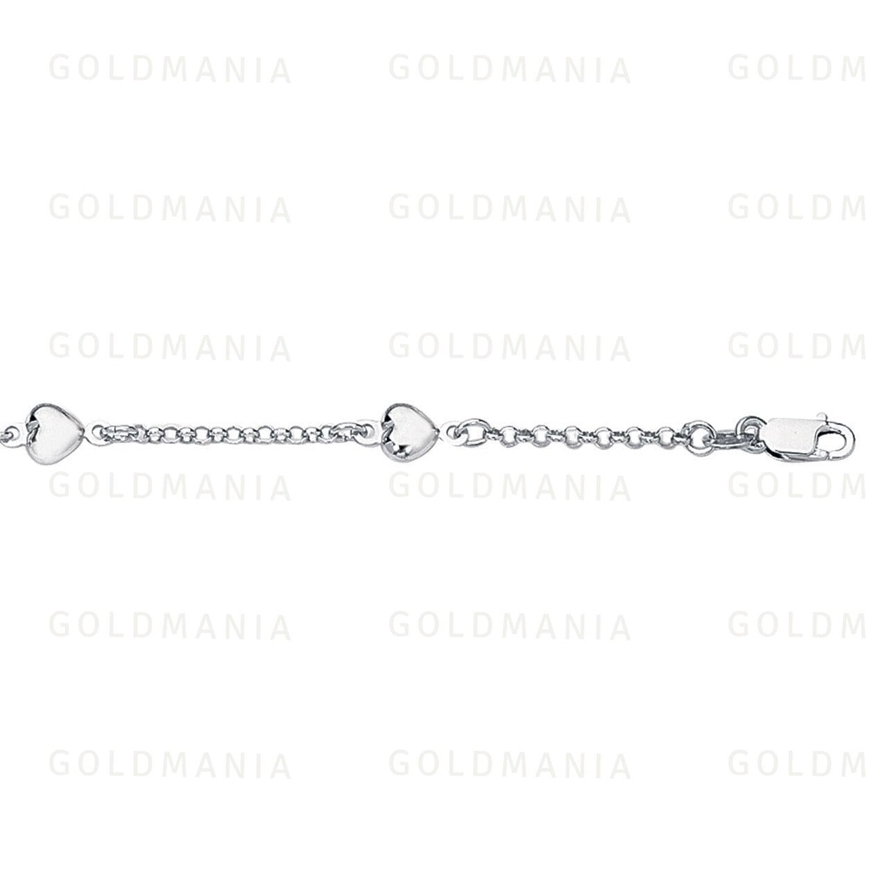 3D Puffed Heart Link Anklet Ankle Bracelet w/ Rolo Chain REAL 14K White Gold 3D Puffed Heart Link Anklet Ankle Bracelet w/ Rolo Chain REAL 14K White Gold