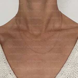 14K Solid Rose Gold Round Link Chain Necklace: Thin Real Gold 16-20” image 4