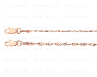 Cadena Dorica de oro bicolor de 14 quilates: collar trenzado de oro rosa y blanco