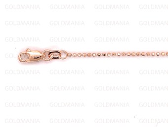 14K Rose Gold Diamond Cut Ball Chain Necklace (1.20 mm)