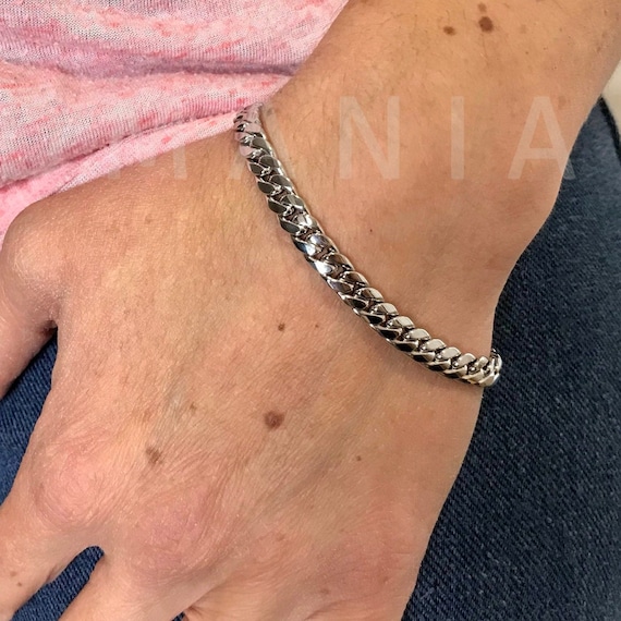 14K White Gold Miami Cuban Link Chain 