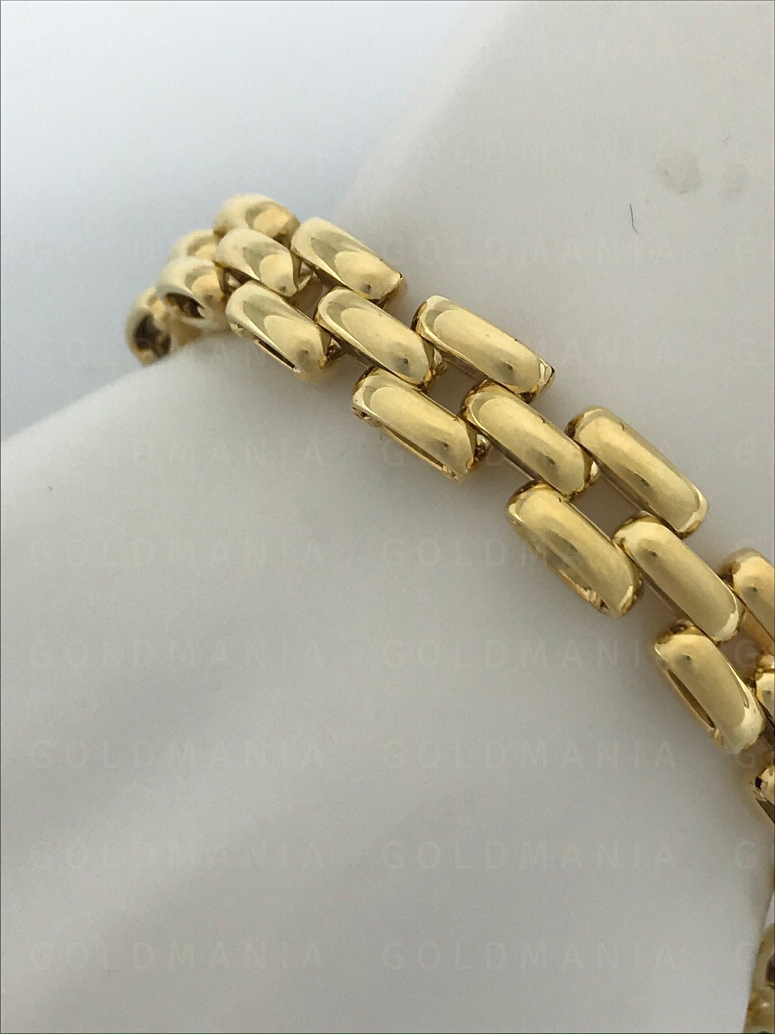 14K Yellow Gold Panther Link Bracelet 8 Inch 9.5mm Etsy