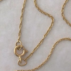 14K Solid Yellow Gold Rope Chain Necklace Women, Dainty Gold Chain, 16” 18” 20” Inch, 1mm Thick, Delicate Chain, Thin Chain, lightweight