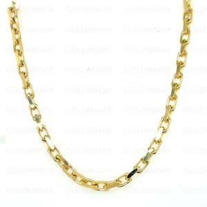 14K Solid Gold Oval Link Chain Necklace, Real Gold Necklace, For Women And Men,  18-26&quot;, Sturdy Gold Chain, Heavy Gold Chain