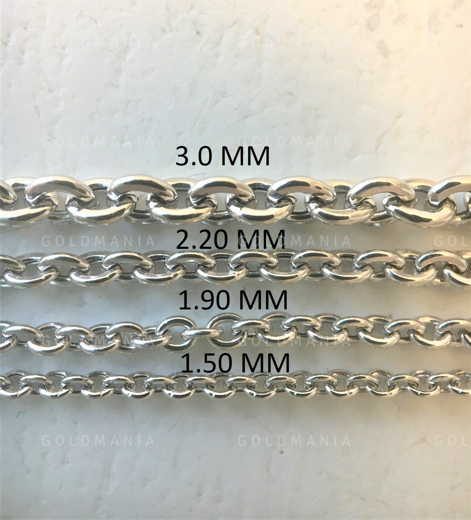 14K White Gold Forsantina Cable Link 