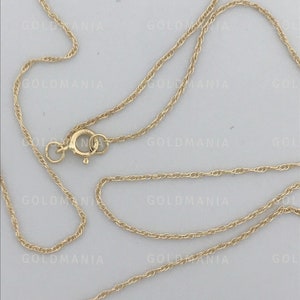 10K Solid Yellow Gold Thin Rope Chain Necklace, Dainty Gold Chain, 16&quot; 18&quot; Inch, 1mm Thick, Delicate Gold Chain, Delicate Gold Chain, Women