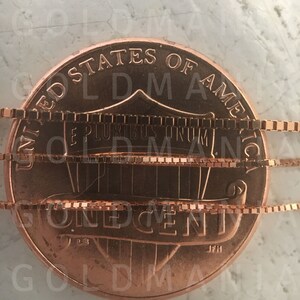 14K Rose Gold Box Kettenhalskette: Zierlich, dünnes Echt Gold Bild 3