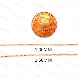 Collar con cadena de eslabones de oro amarillo macizo de 18 quilates: Joyería fina y delicada imagen 4