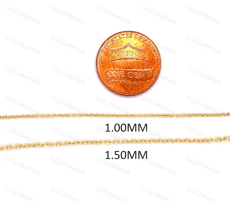 Collar con cadena de eslabones de oro amarillo macizo de 18 quilates: Joyería fina y delicada imagen 4