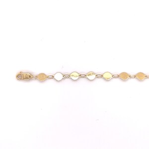 14K Yellow Gold Round Mirror Link Chain Bracelet, 7" Real Gold Bracelet image 12