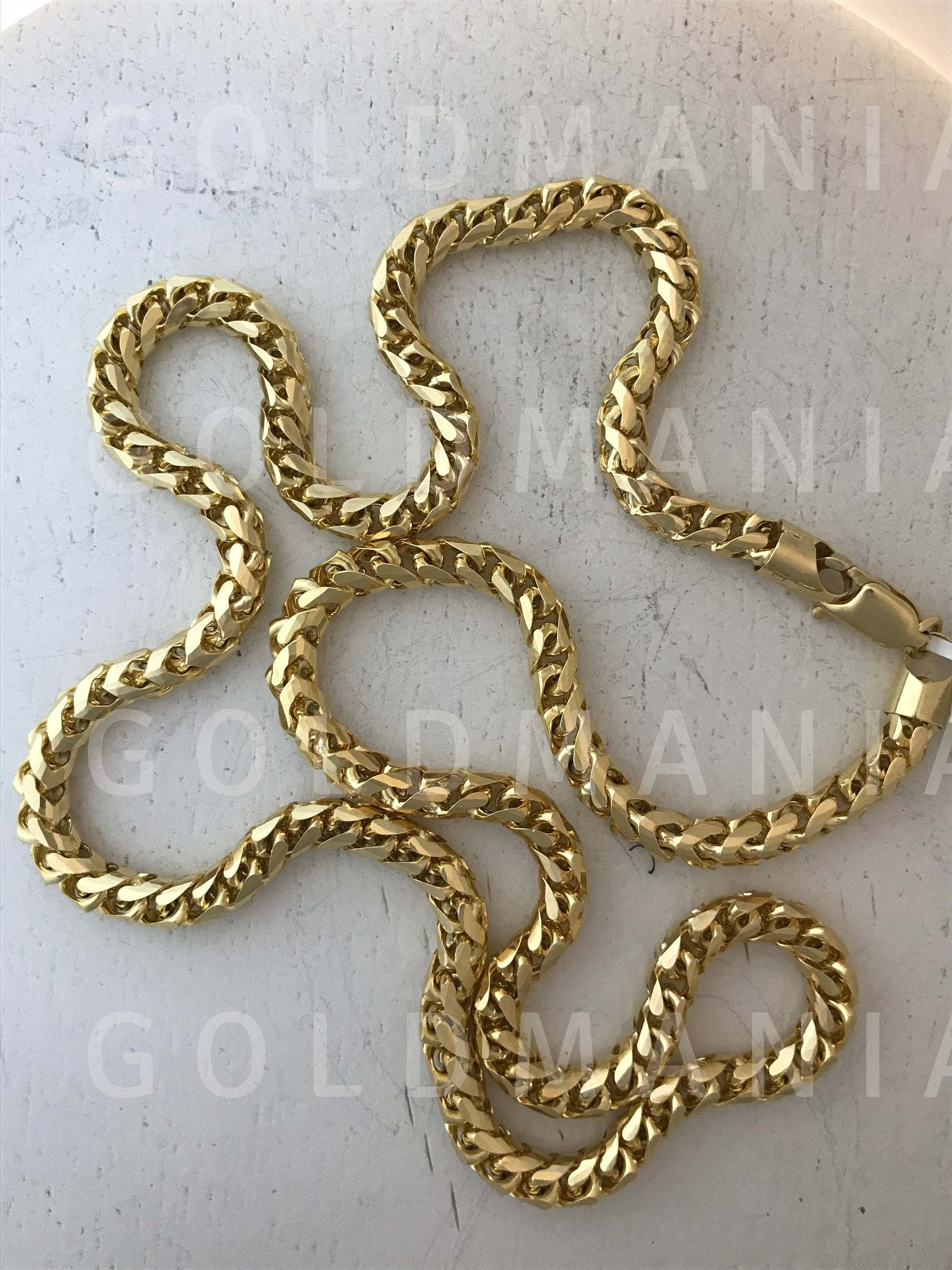 14K Gold Thin Franco Chain Necklace – David's House of Diamonds